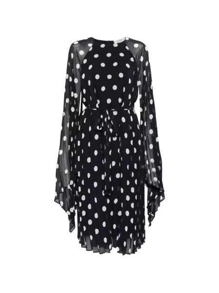 Sukienka midi Marina Rinaldi w grochy plisowana do kolan czarna