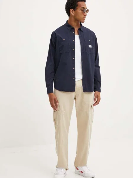 Сорочка Guess Jeans regular класичний комір синій