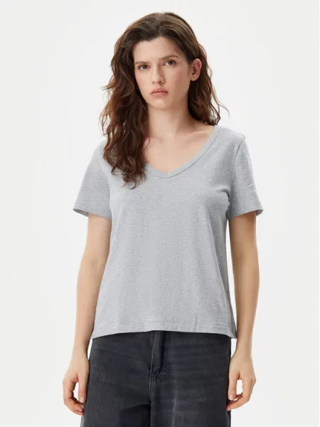 GAP Tričko organic cotton vintage v-neck t-shirt šedé
