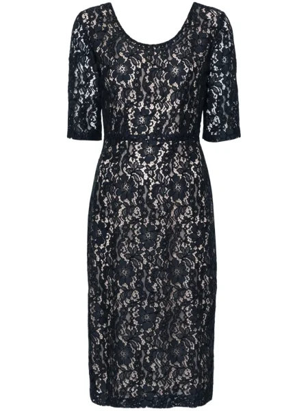 Rochie midi Blanca Vita din dantelă până la genunchi de costum albastru