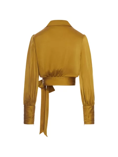Decupat bluză Zimmermann de mătase plic verde