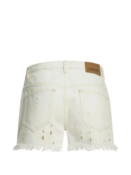 Pantaloni scurți Isabel Marant cu broderie alb