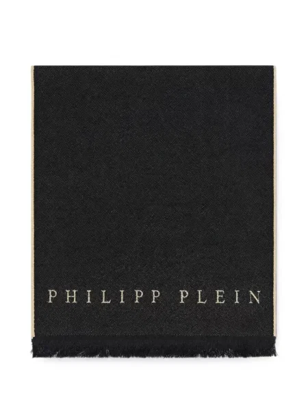 Fular Philipp Plein cu franjuri negru