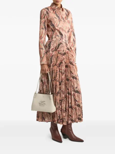 Fusta maxi Etro cu imagine cu model paisley roz