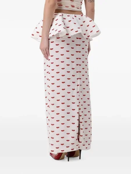 Fusta maxi Fiorucci cu imagine alb