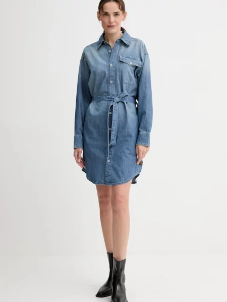 G-Star sukienka jeansowa mini prosta niebieski