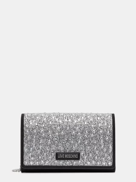 Love Moschino Pisemska torbica / transparentna črna