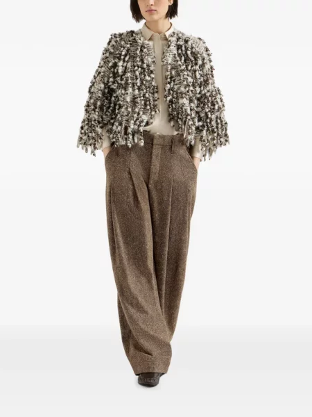 Pantaloni Brunello Cucinelli de lână maro