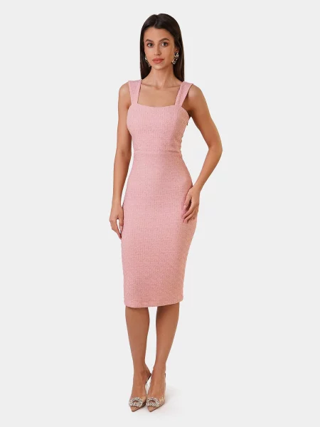 Rochie mini Edoti scurtă de costum roz