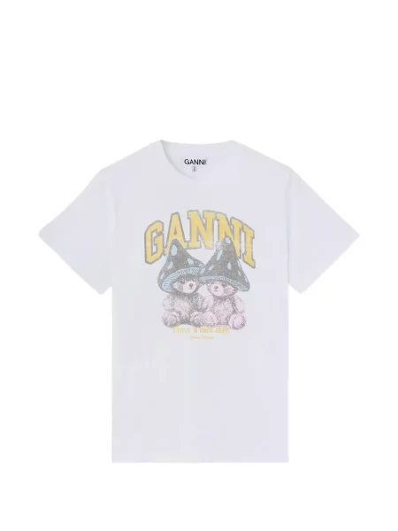 Ursuleț de pluș tricou Ganni alb