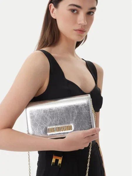 LOVE MOSCHINO Geantă Argintiu gri