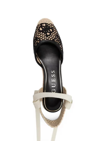 Espadrile Guess cu pană din dantelă
