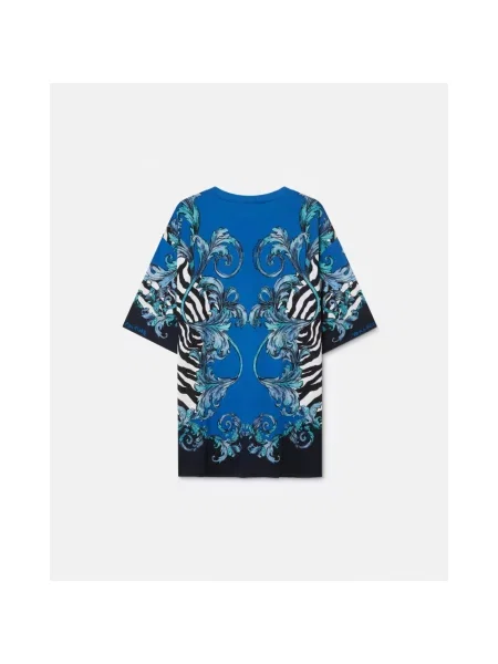 Koszulka Versace Jeans Couture w zebrę niebieska