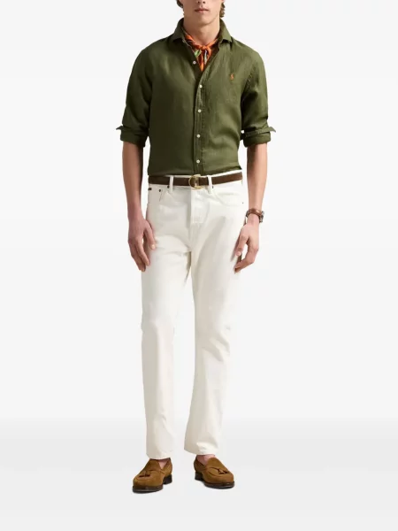 Pletene sportske kratke hlače Polo Ralph Lauren s printom bijela