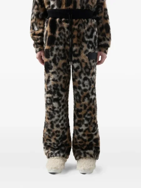 Pantaloni Gcds cu imagine cu model leopard cu cordon maro