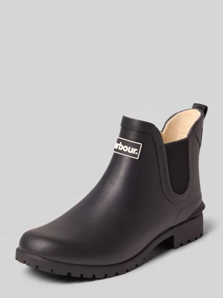 Kozaki z detalem z logo model Kirkton' Barbour czarne