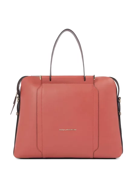 Torba na laptopa Piquadro skórzana pomarańczowa