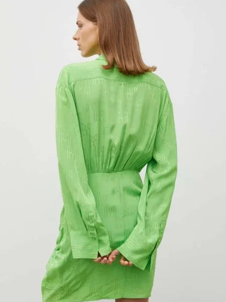 Herskind rochie verde mini drept negru
