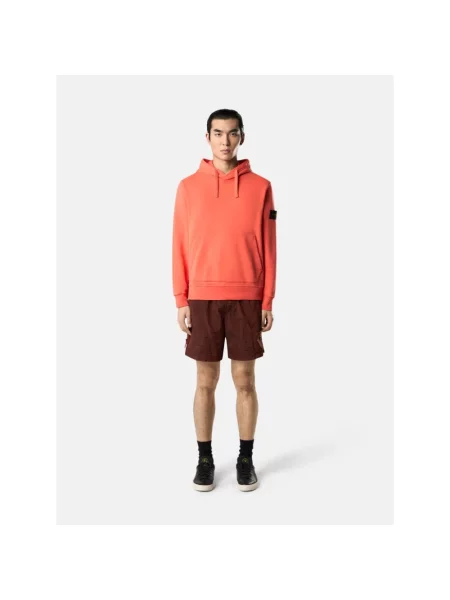 Bluza z kapturem Stone Island z kapturem z kamieniami pomarańczowa
