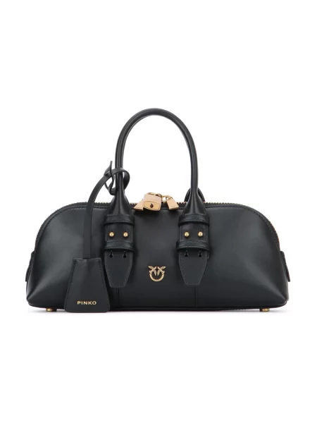 Torebka bagietka Pinko skórzana czarna