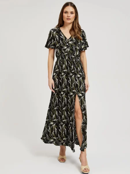 Rochie midi Moodo până la genunchi de costum negru