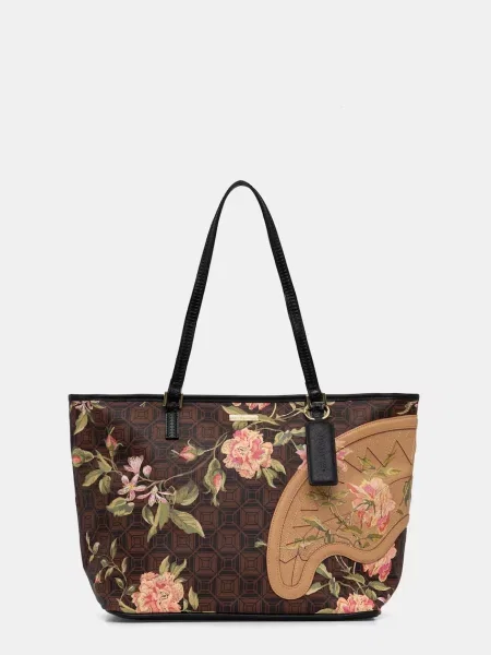 Sprayground Torebka shopper z imitacji skóry brązowa