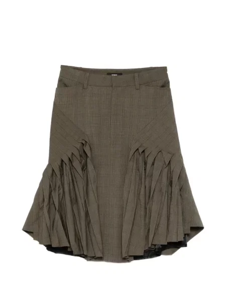 Spódnica midi Bonbom w kratę brązowa