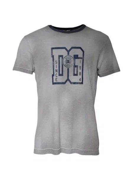 Tricou Dolce & Gabbana cu imagine cu decolteu rotund gri