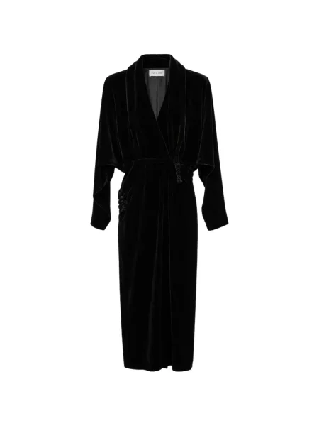 Rochie midi Raquel Diniz de catifea plic negru