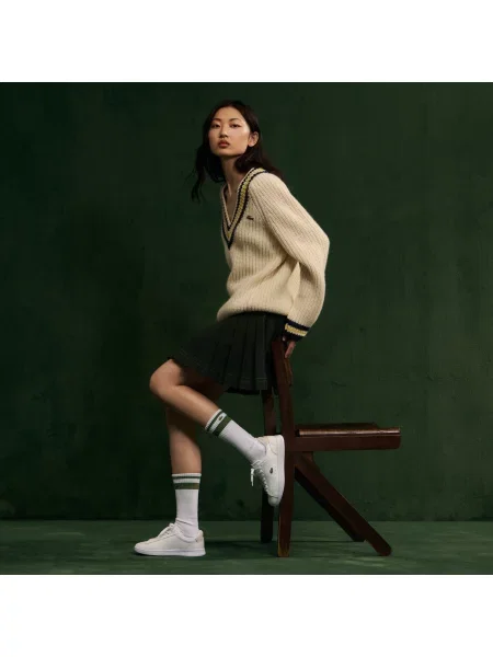 Lacoste Skórzane Sneakersy Carnaby Set białe