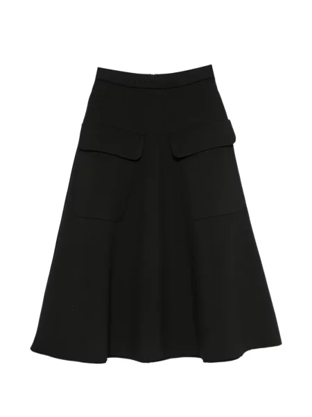 Fustă midi Psophia în linie A negru