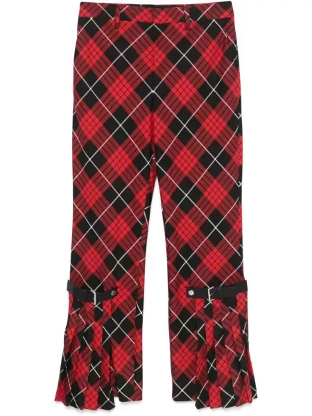 Pantaloni Jean Paul Gaultier în carouri roșu