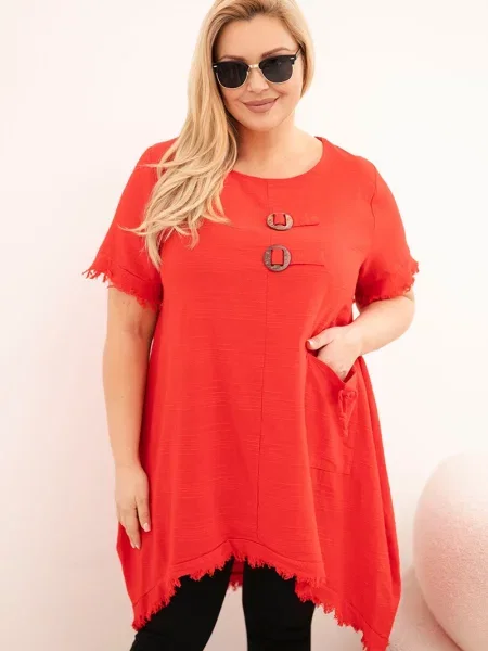 Rochie maxi Kesi Włoski lungă mari roșu