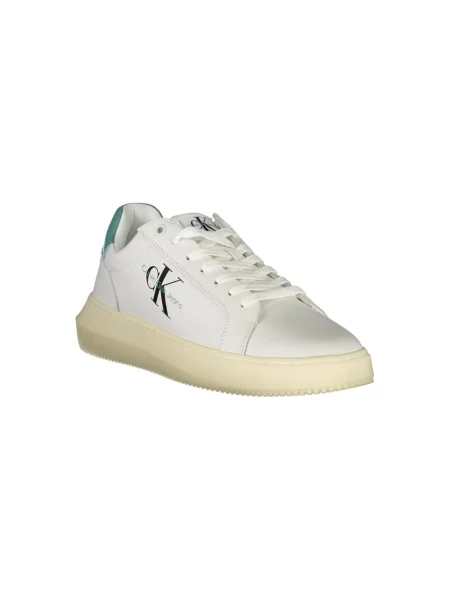 Calvin Klein Jeans sneakersy skórzane CHUNKY CUPSOLE MONOLOGO biały