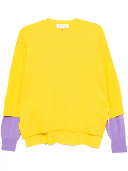 Sweter Enfold wełniany żółty