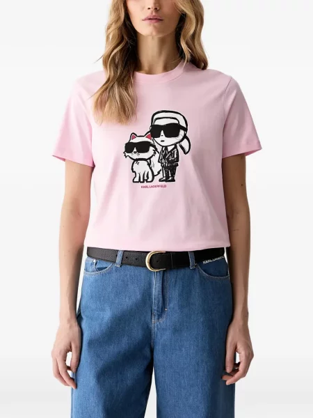 Tricou Karl Lagerfeld cu imagine roz