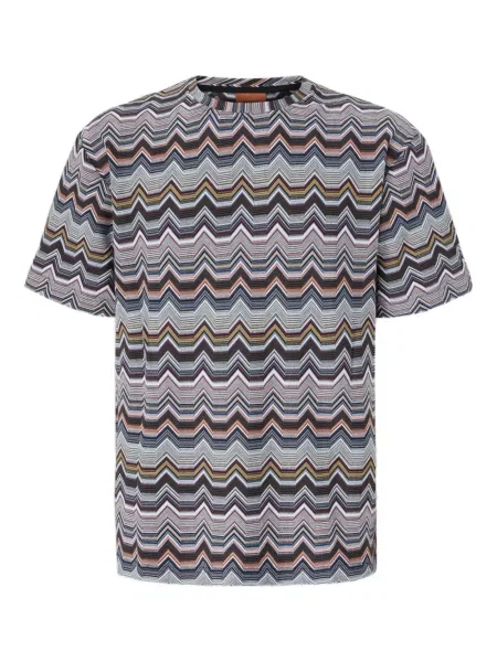 Tricou Missoni cu imprimeu geometric scurt gri