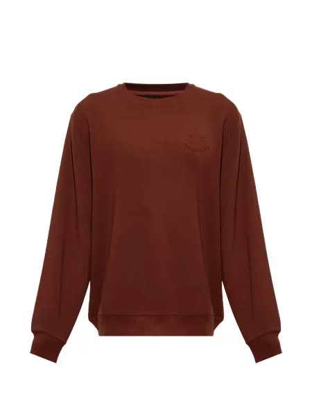 Pulover Ps Paul Smith cu decolteu rotund cu autograf maro
