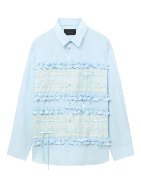 Риза Simone Rocha с волани с дантела синьо