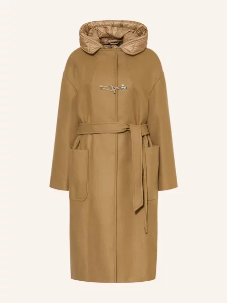 Fay Vlněný Kabát S Odnímatelným Lemem velbloudí