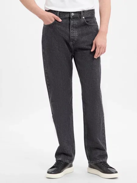 HUGO BLUE jeansy baggy fit Nate Mężczyźni jednolity czarny