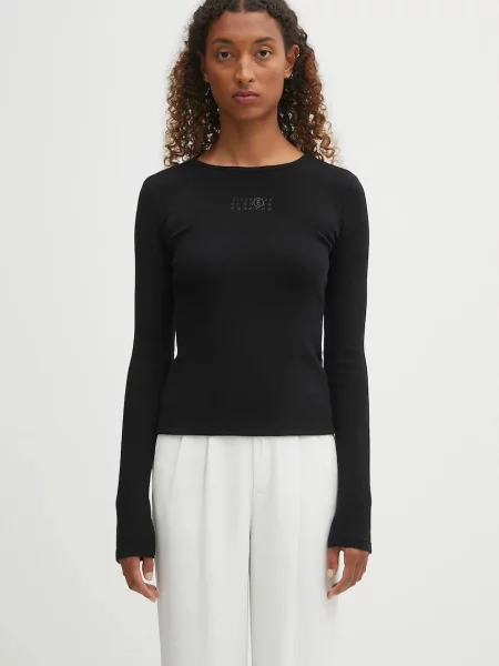 Maison Margiela longsleeve z domieszką wełny czarny