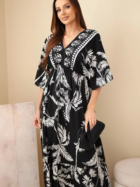 Rochie maxi Kesi Włoski cu legături negru