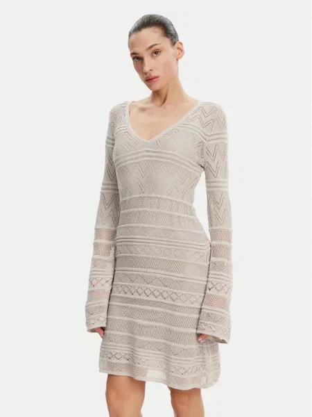 Pletena obleka Guess siva
