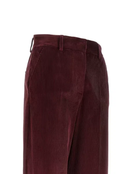 Pantaloni Weekend Max Mara de catifea cord roșu