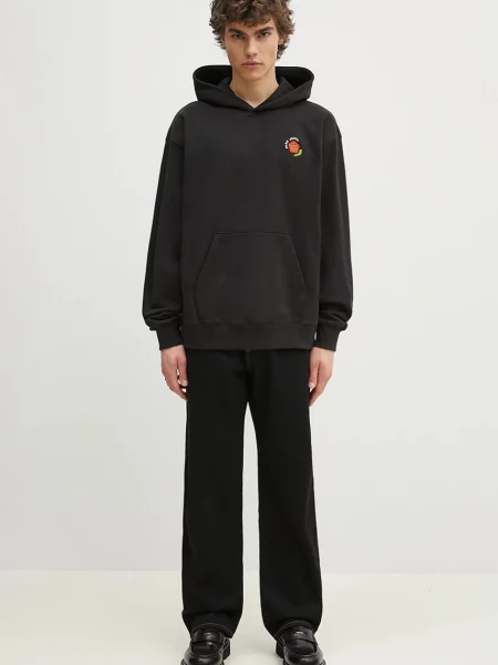 Свитер Kenzo с капюшоном с аппликацией черный