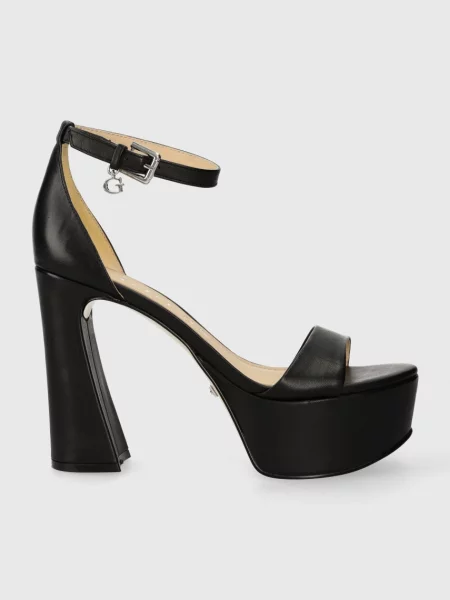 Кожени сандали Guess IDAS черно
