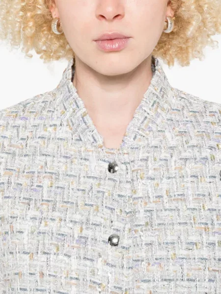 Geacă bomber Iro din tweed alb