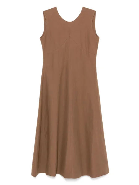 Sukienka midi Skall Studio do kolan garniturowa brązowa