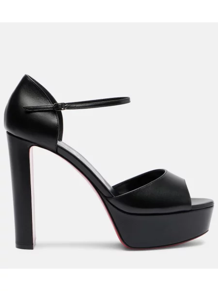 Sandale Christian Louboutin din piele cu platformă negru
